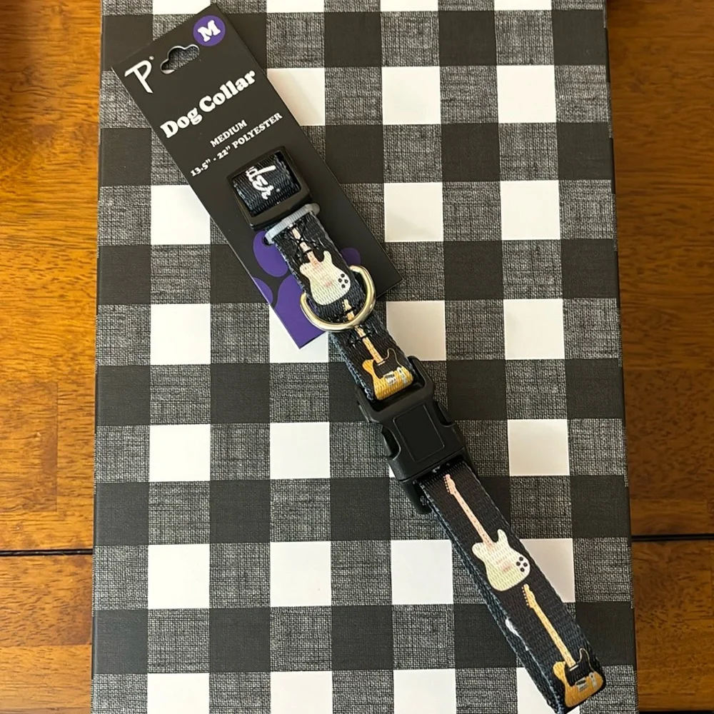 Medium-Perri's Pet Products Dog Collars FENDER GUITARS ADJUSTABLE DOG COLLAR
